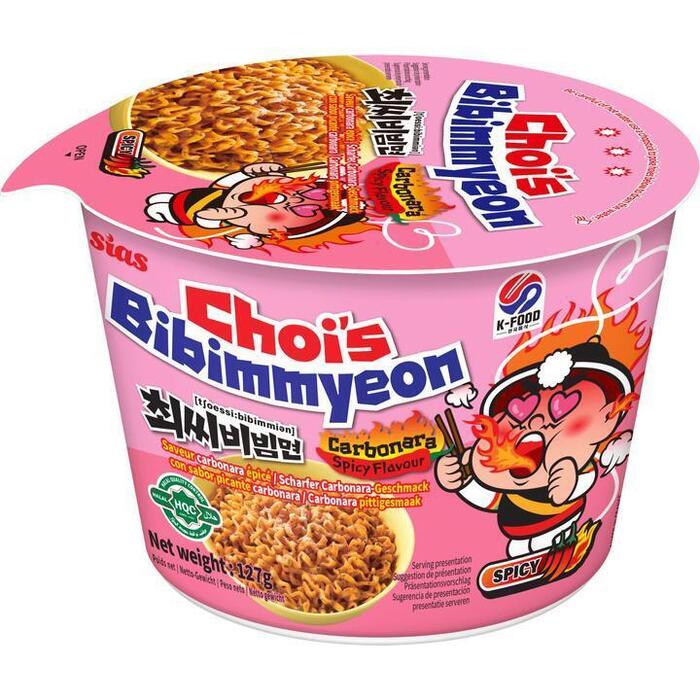 Choi's Bibimmyeon Instant Tarwenoedels Carbonara Pittige Smaak 127g (128g)