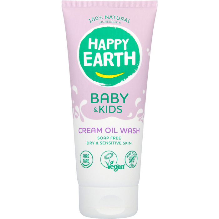 Happy Earth Baby & kids crème olie wasgel (200ml)