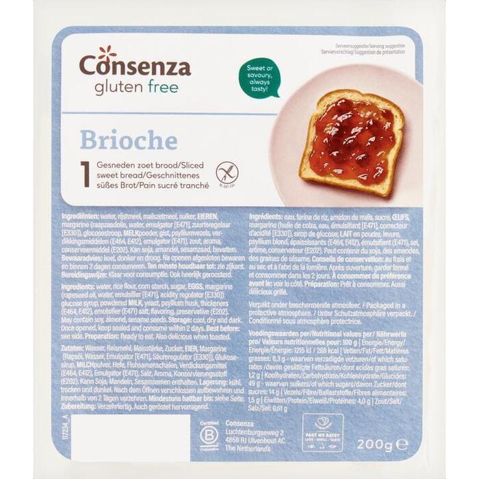 Consenza Glutenvrije Brioche zoet 200g (200g)