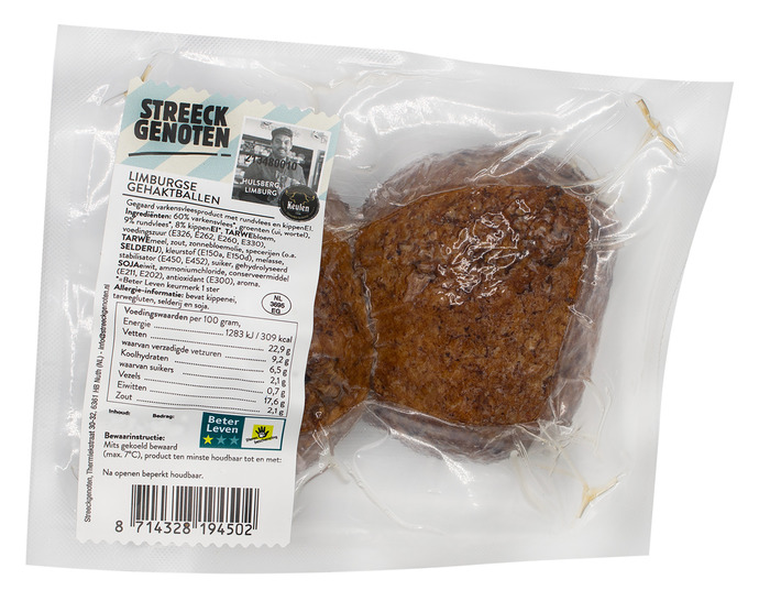 Streeckgenoten Limb gehaktballen (plastic zak, 2 × 170g)