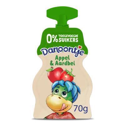 Danone Danoontje tussendoortje aardbei-appel (Zakje, 70g)