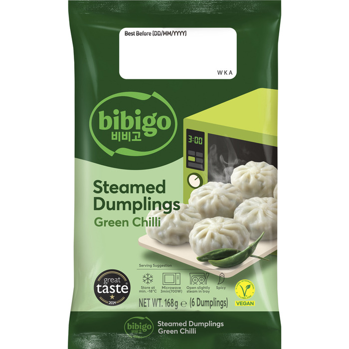 Bibigo Steamed dumplings green chili (6 × 28g)