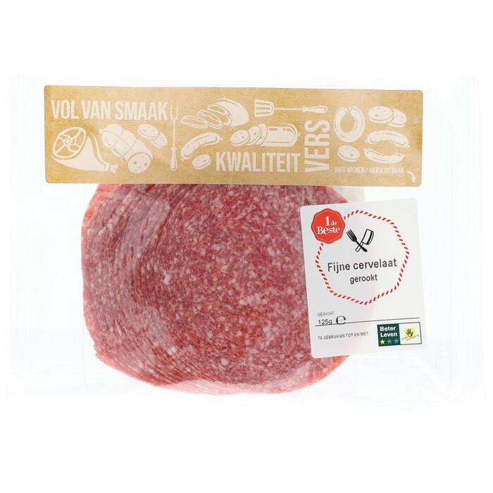 1 de Beste Fijne cervelaat gerookt (125g)