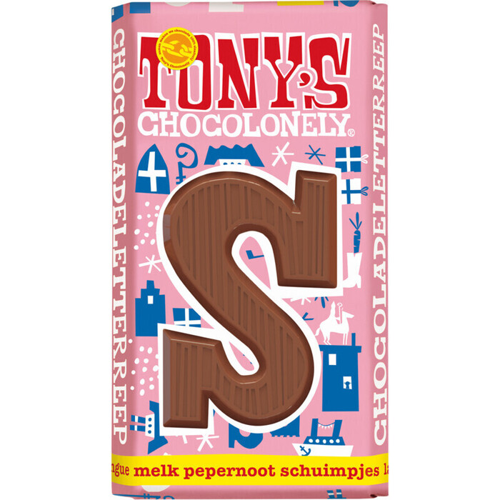 Tony's Chocolonely Chocolade Melk Pepernoot Schuimpjes S 180 GRM verpakt, wikkel (180g)