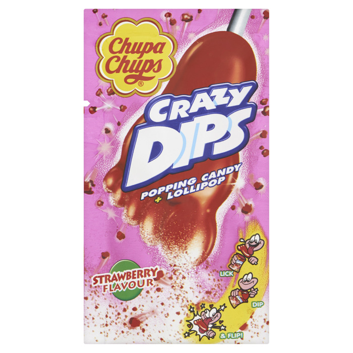 Chupa Chups Crazy Dips Aardbei 14 g (Zak, 14g)