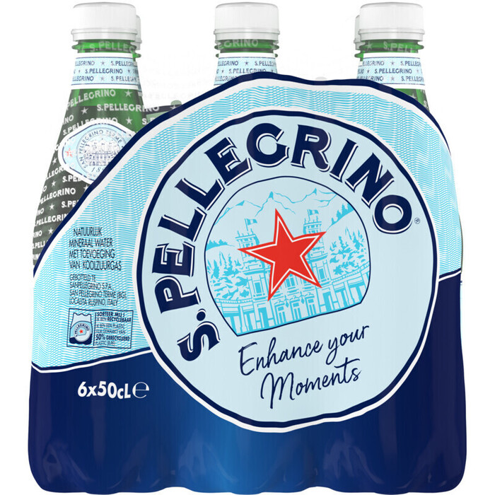 S.Pellegrino (SAN PELLEGRINO) Bruisend Natuurlijk Mineraalwater 50 cl (Fles, 6 × 0.5L)
