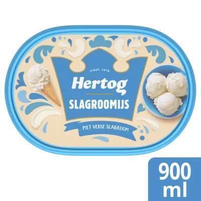Hertog Slagroom ijs (Kuipje, 0.9L)