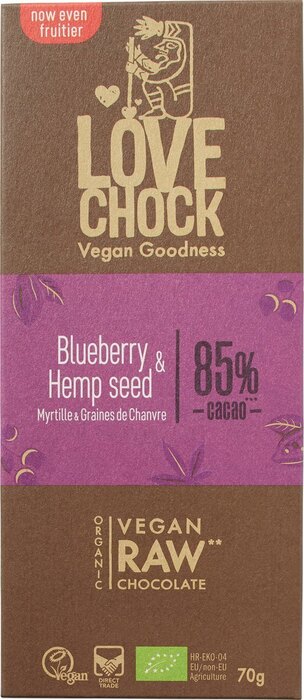 chocotablet blueberry & hempseed (84%) (70g)