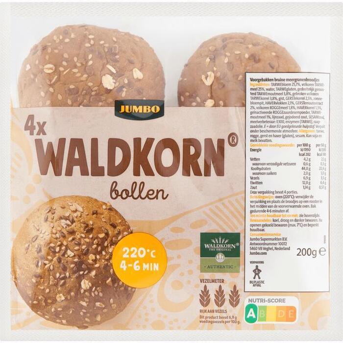 Jumbo - Waldkorn Bollen - 4 Stuks (200g)