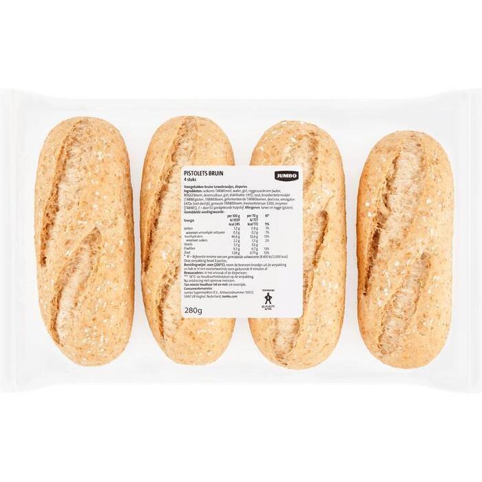 Jumbo - Diepvries Bruine Pistolets - 4 Stuks (280g)