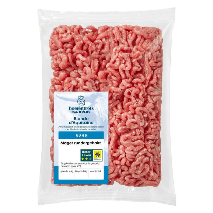 PLUS Boerentrots Mager rundergehakt Blonde D'Aquitaine (Zak, 300g)