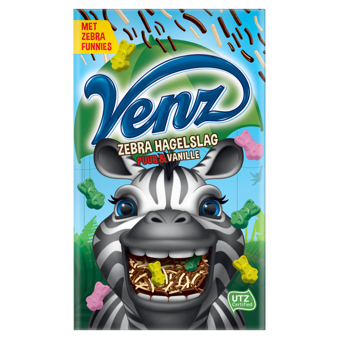 Venz Rimboe zebra hagelslag puur/vanille 380 g (380g)