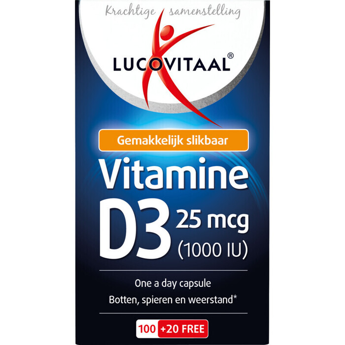 Lucovitaal Vitamine d3 25 mcg capsules (120 × 0.22g)