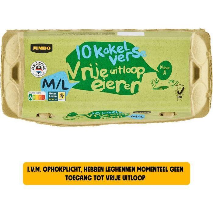 Vrije Uitloop eieren M/L 10 stuks (630g)
