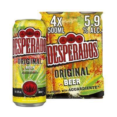 Desperados Original bier 4-pack (blik, 4 × 0.5L)