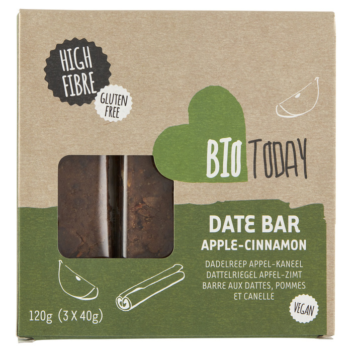 BioToday Dadelreep appel-kaneel (3 × 40g)