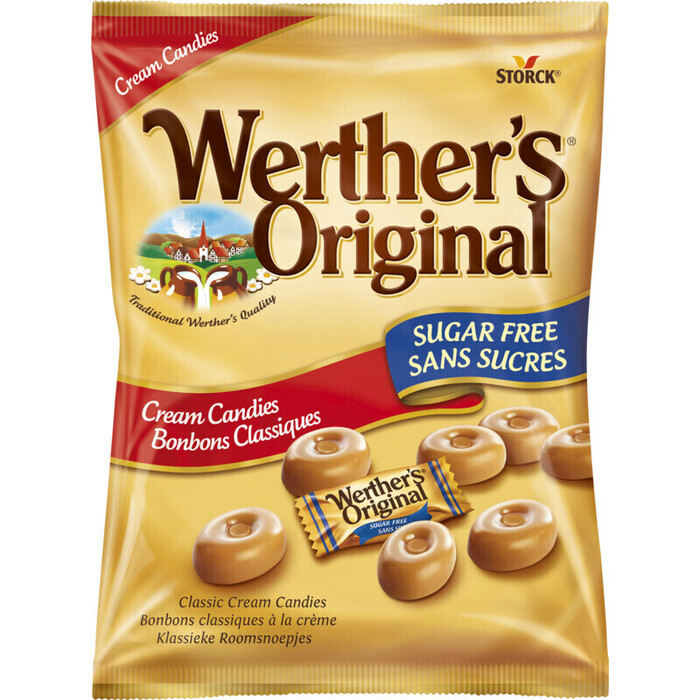 WERTHER'S ORIGINAL MINIS SUIKERVRIJ  Snoep / zacht suikerwerk 70 GRAM Zakje (70g)