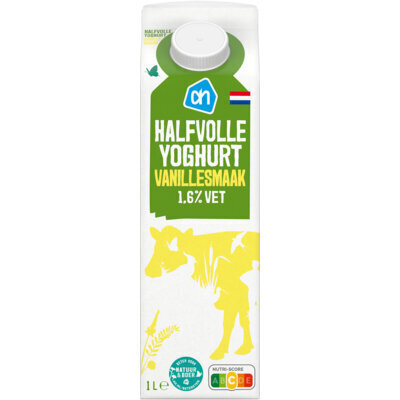 Halfvolle vanille yoghurt (pak, 1L)