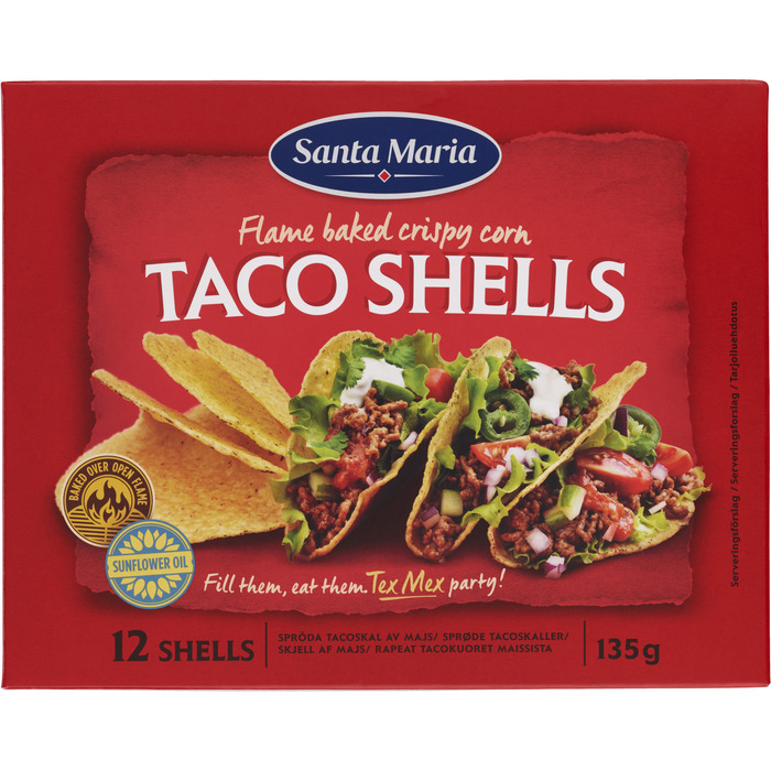 Santa Maria Taco Schelpen 12 Stuks 135g (12 × 11.2g)