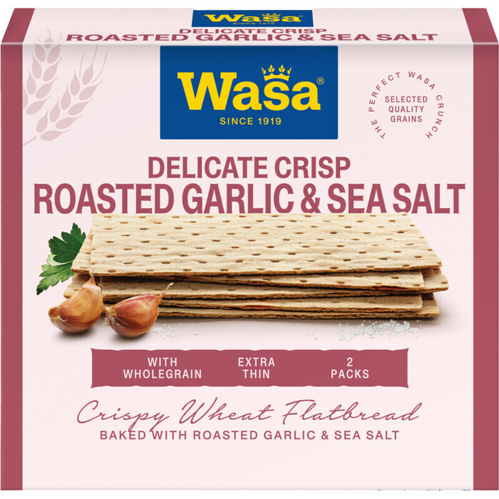 wasa Delicate Crisp Roasted Garlic & Sea Salt 190g (Pak, 190g)