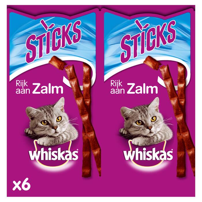 Whiskas Rijk aan Zalm 6 Sticks 36 g (36g)
