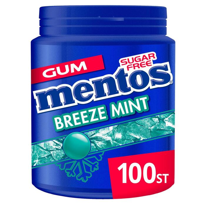 Mentos Breeze Mint XL Kauwgom mint Suikervrij Pot 100 stuks (150g)