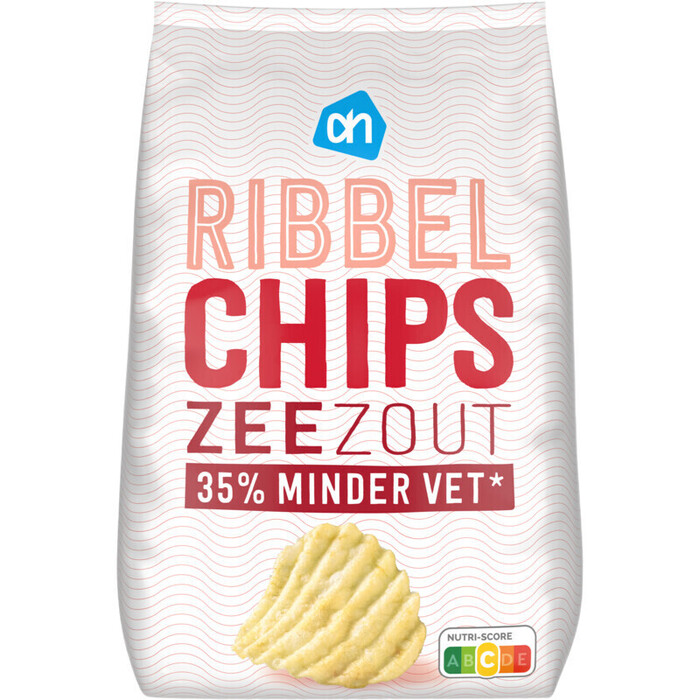 AH Ribbelchips zeezout 35% minder vet (150g)