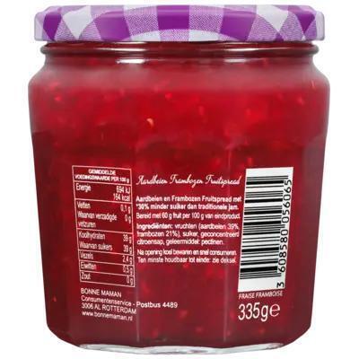 Bonne Maman Meer fruit minder suiker aardbei framboo (335g)