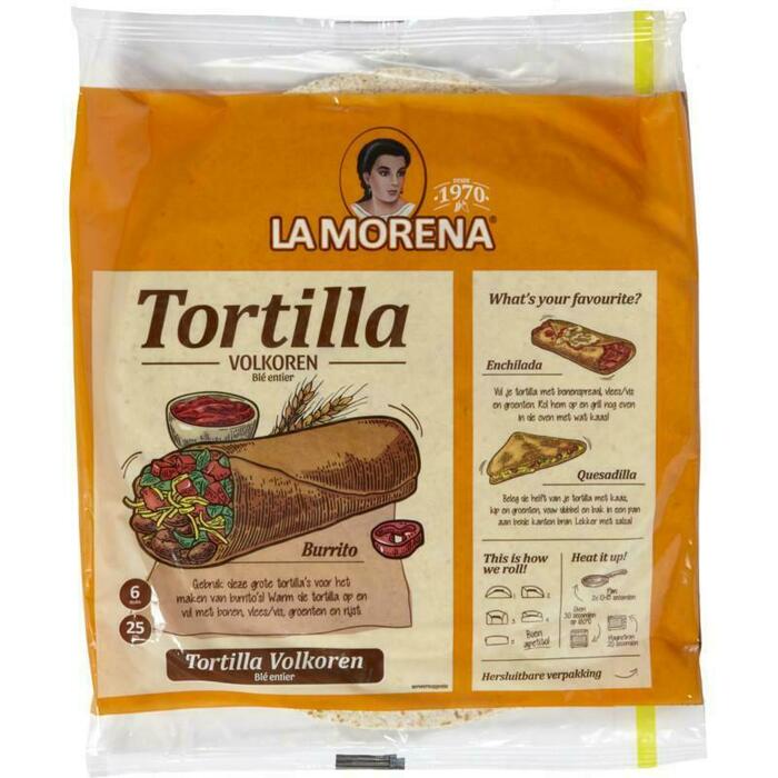 La Morena Volkoren tortilla wraps (370g)
