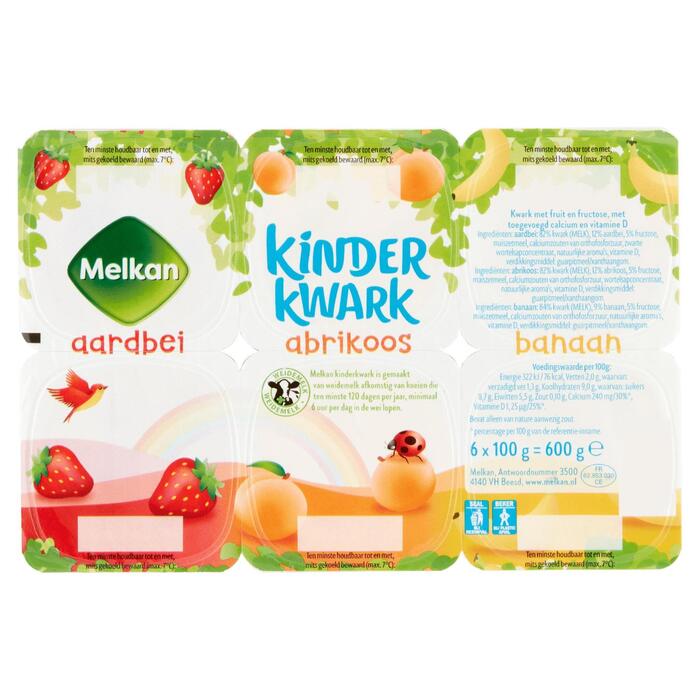 Melkan toetiemonsters kinderkwark (Set, 600g)