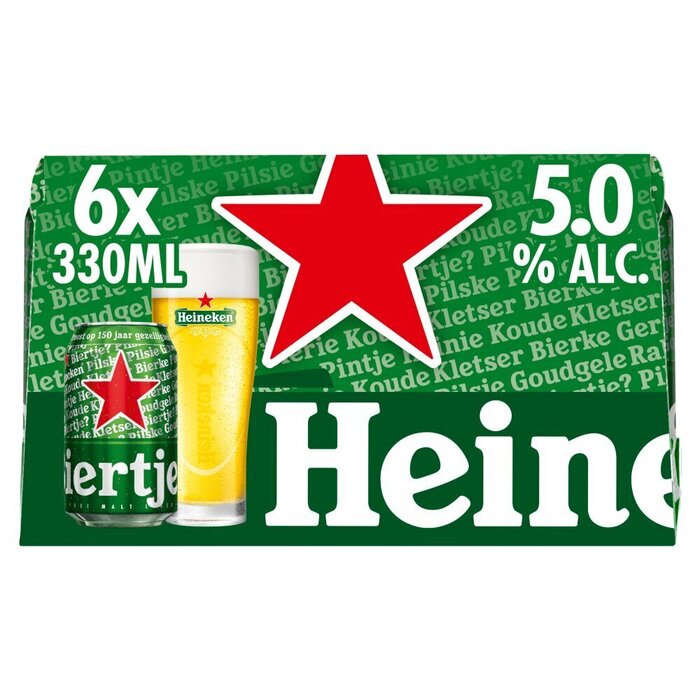 Heineken Premium Pilsener Bier Blik 6 x 33 cl (33cl)