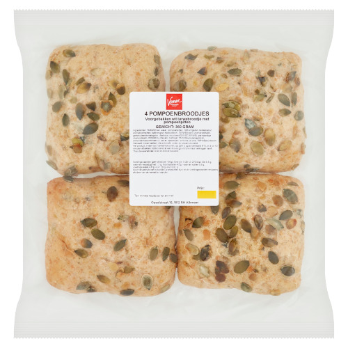 Pompoenbroodjes 4 stuks (100g)