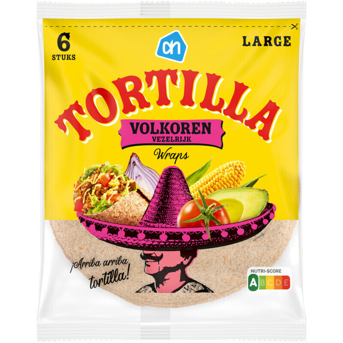 AH Tortilla wraps volkoren large (370g)