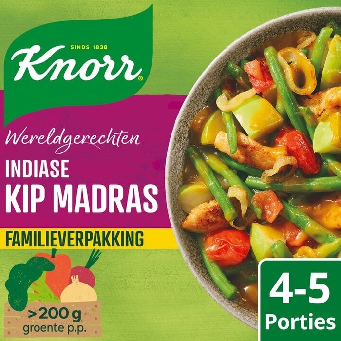 Knorr Wereldgerechten Maaltijdpakket Indiase Kip Madras XXL 4-5 Personen (529g)