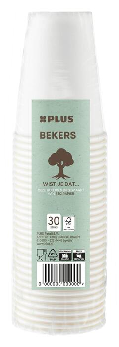 Beker wit karton 180ml FSC