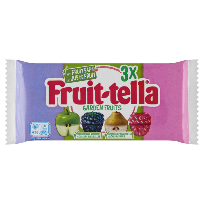 FRUITTELLA  Garden Fruits Snoep 123 GR Multipack (3 × 41g)