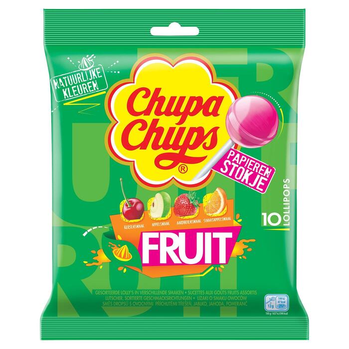 Chupa Chups Fruit 10 Stuks 120 g (Zak, 120g)