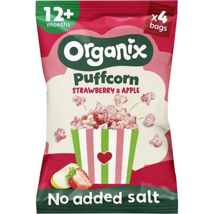 Organix Puffcorn Strawberry & Apple 12 Maanden 40 g (4 × 10g)