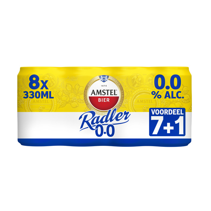 Amstel Radler 0.0 Bier Citroen Blik 7+1 x 33 cl (8 × 33cl)