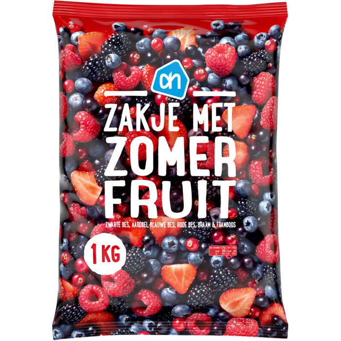 Zomerfruit Aardbei Blauwe Bes, Kers, Framboos en Rode bes (zak, 1kg)