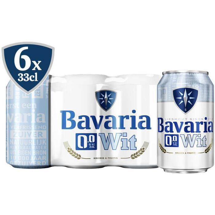 Bavaria - Wit Bier - 0.0% Alcoholvrij - Blik - 6 x 330ML (Set, 6 × 33cl)