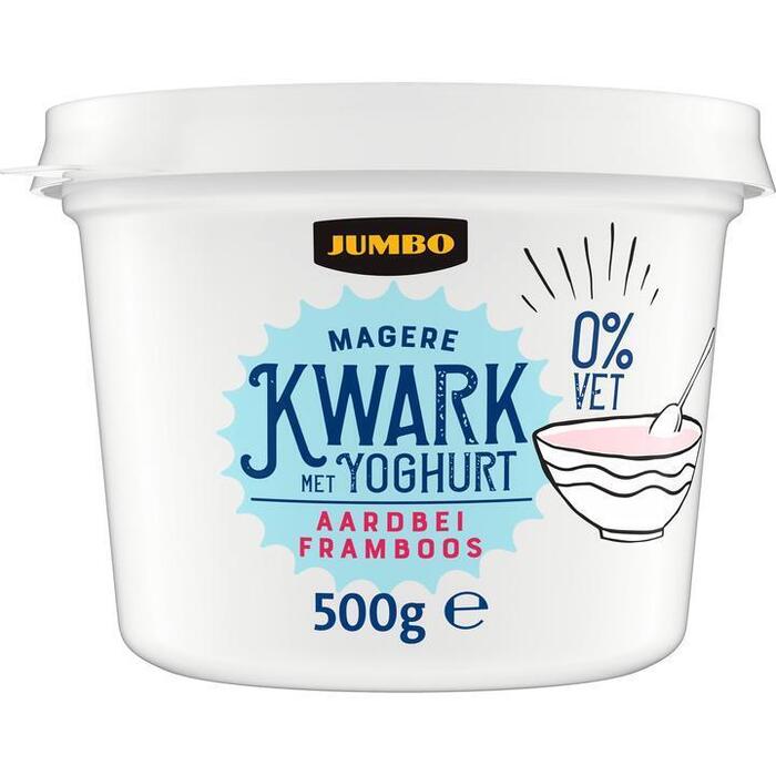 Jumbo Magere Kwark met Yoghurt Aardbei Framboos 0% Vet 500g (500g)