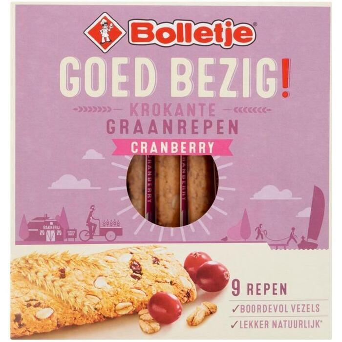 Bolletje Goed bezig krokante graanreep cranberry (9 × 23.3g)