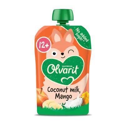 Olvarit Knijpfruit Kokosmelk Mango 12+ Maanden 100 g (Zak, 100g)