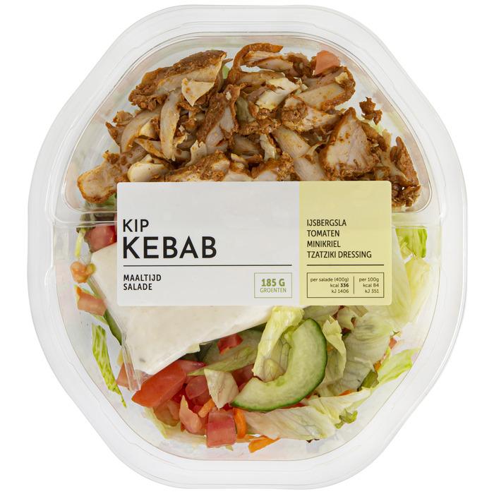 Maaltijdsalade kip-kebab (400g)