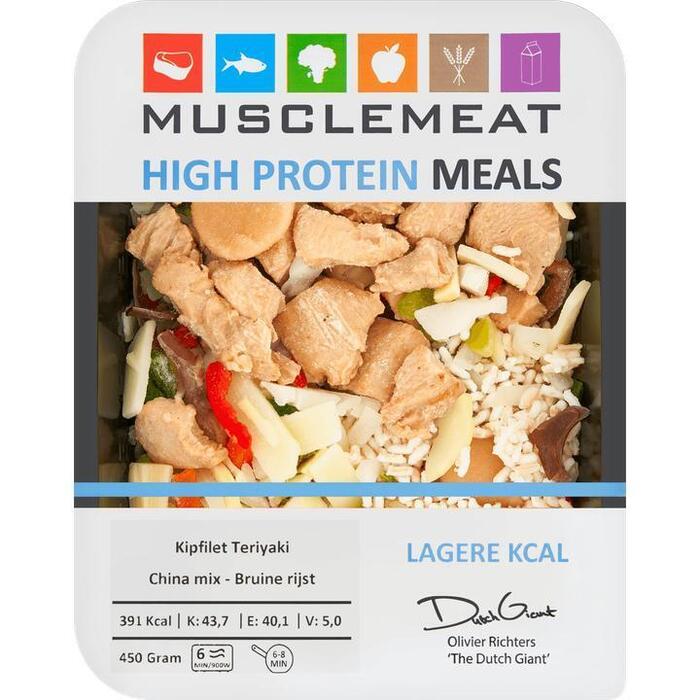 Muscle Meat High Protein Meals Kipfilet Teriyaki China Mix Bruine Rijst 450 g (450g)