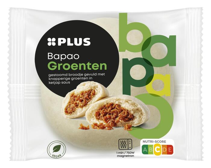 PLUS Bapao Groente (Zak, 115g)