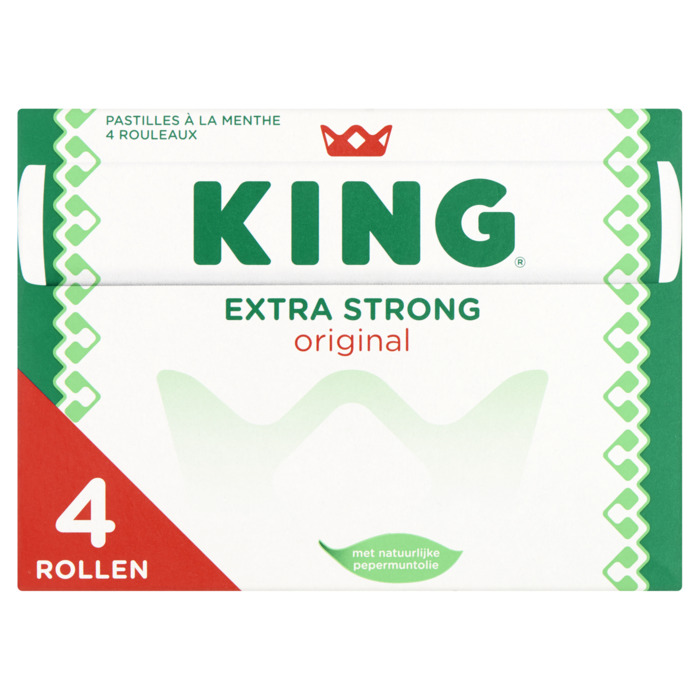 King Pepermunt Extra Strong Original 4 x 44g (176g)