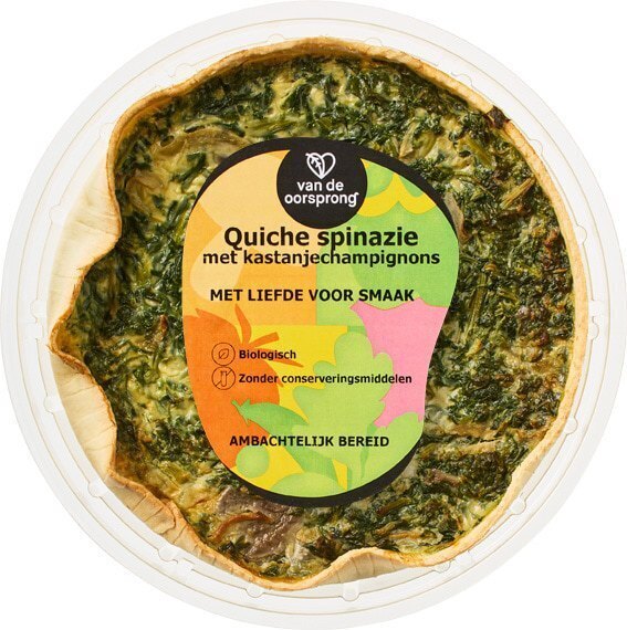 Quiche spinazie-kastanjechampignons (350g)