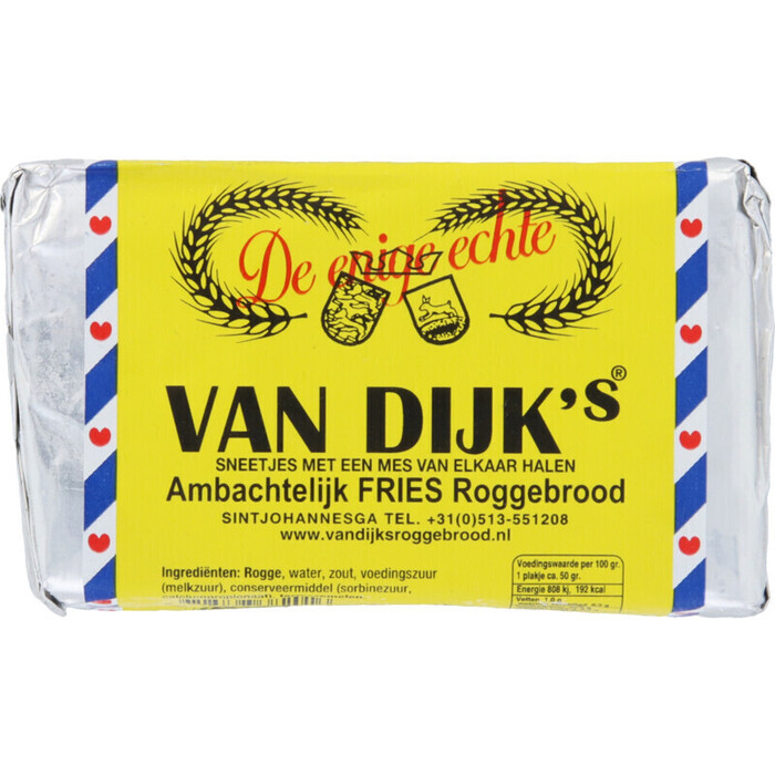 Van Dijk's Ambachtelijk Fries Roggebrood 10 Plakjes (Stuk, 500g)